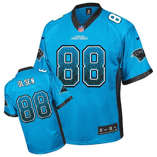 Nike Panthers #88 Greg Olsen Blue Alternate Men's Stitched NFL Elite Drift Fashion Jersey